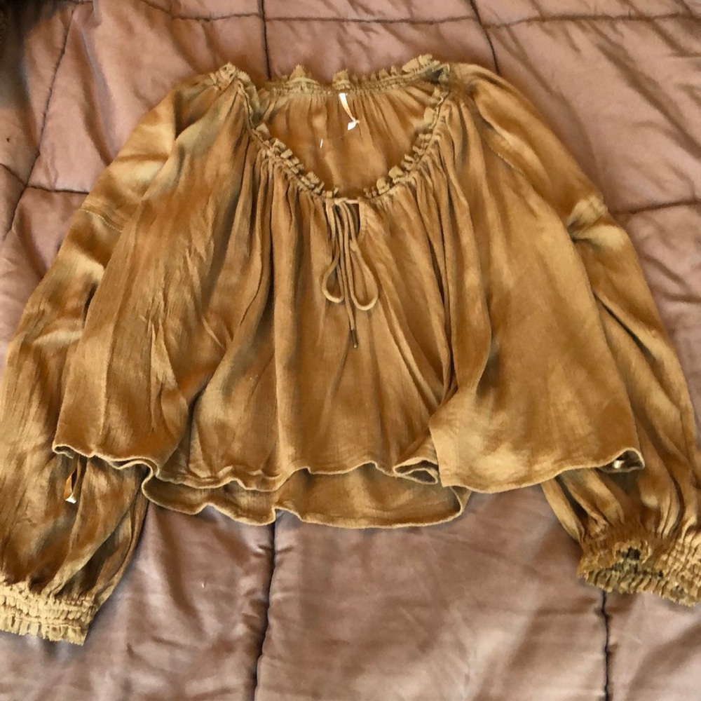 NWOT Free People Flowy Long Sleeve Blouse - Size X-Small
